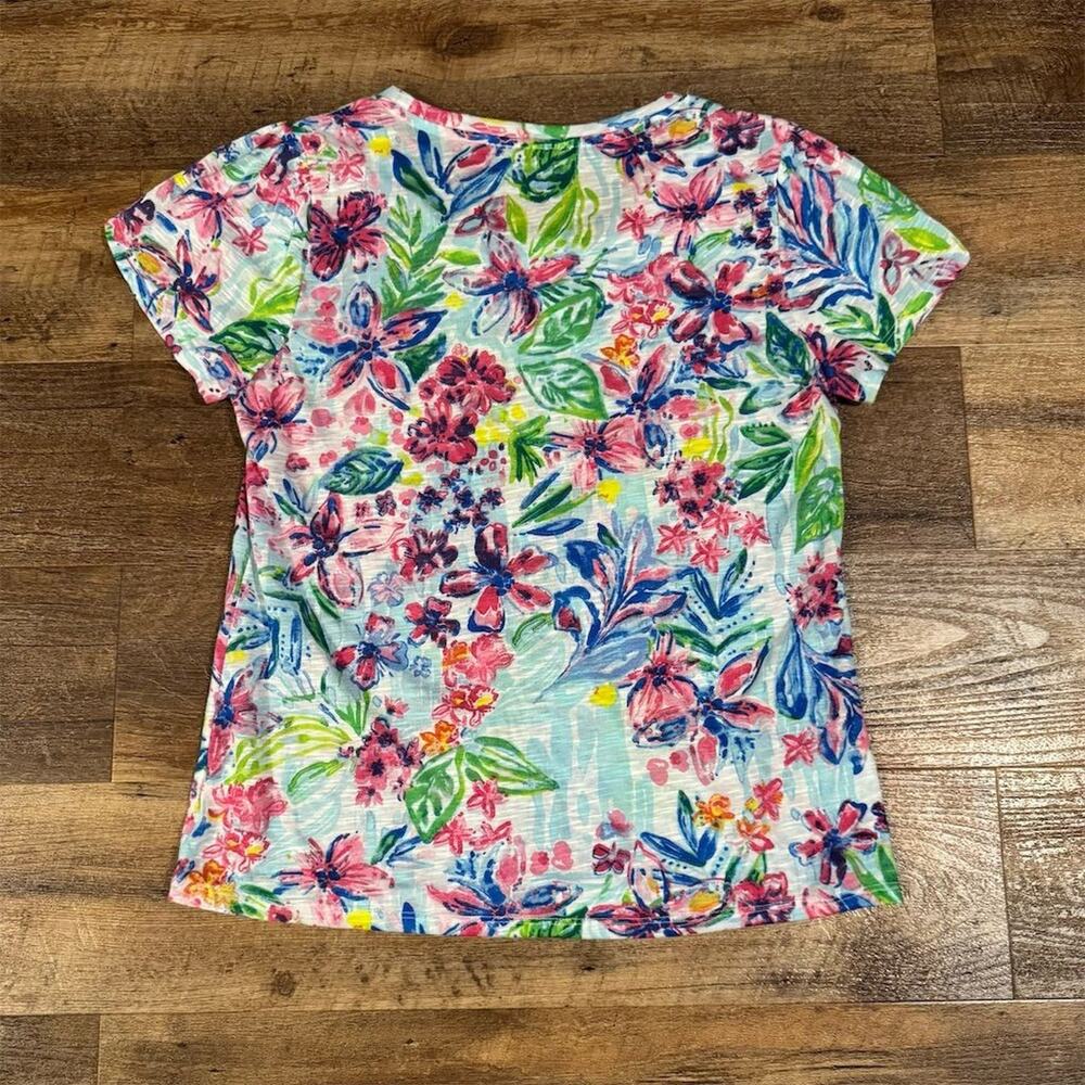 Casey Key Floral Lightweight T Shirt Tropical Beach Vacation Cruise Resort EUC - Picture 2 of 8